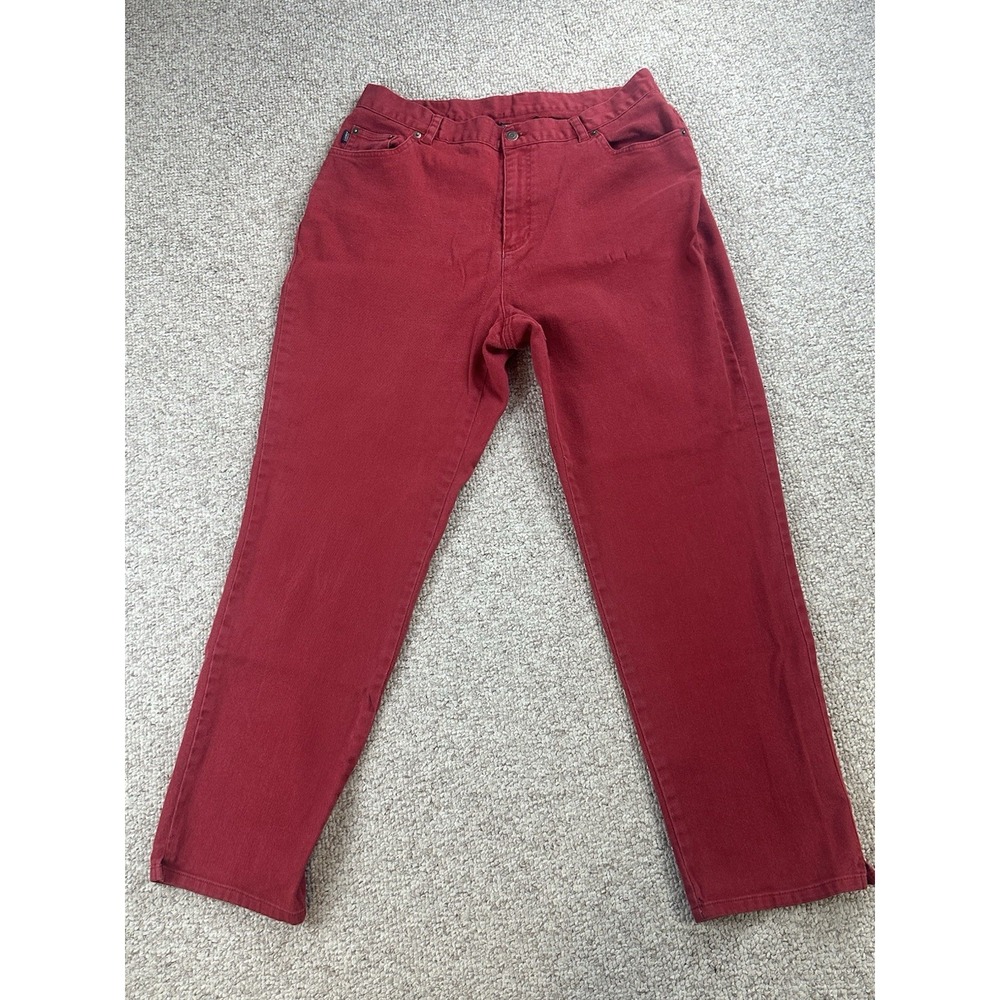 Lauren Jean Co Ralph Lauren Women's Straight Leg Jeans Size 16W Red Denim